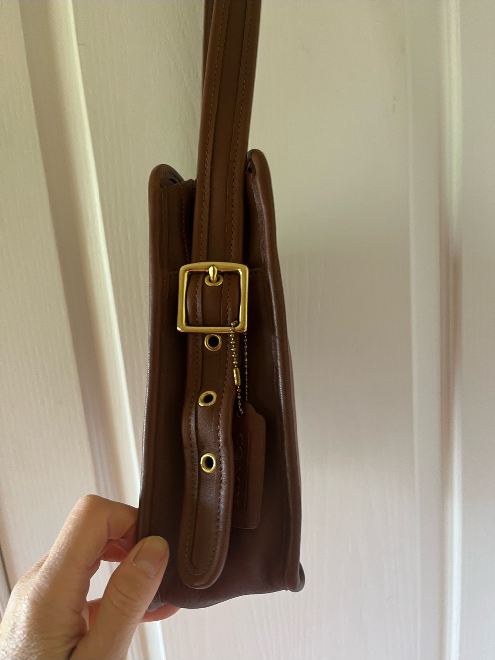 Y2K New without tags Coach Brown Leather Messenger Shoulder Bag - Picture 2 of 9